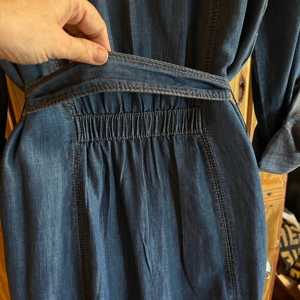 INC International Concepts Blue Denim Shirt Dress - Picture 5 of 8